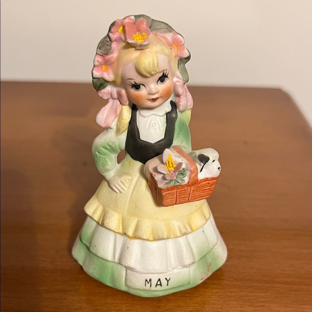 Lefton May Figurine with Pink and Yellow Accents